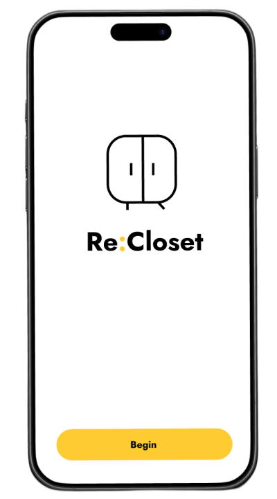 Re:closet app splash screen mockup