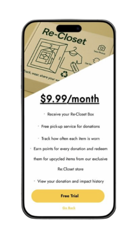 Donate unwanted clothes screen