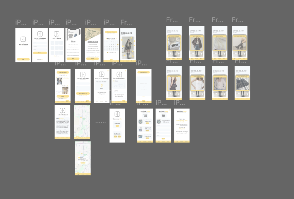 Figma interactive prototype screen grid