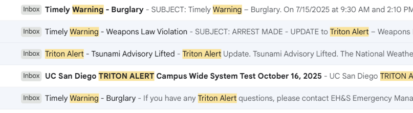 crowded inbox of safety alert emails