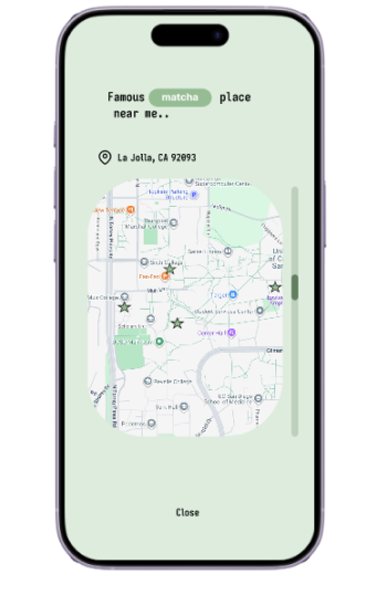 Community nearby cafes map screen